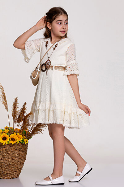 SÜSLÜ PİNK KİDS GIRL'S LACE DRESS