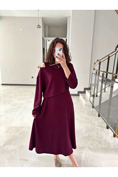 Sude Kızanlıklı Modal Fabric Blouse Dress Double Set