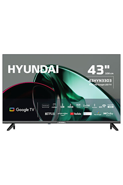 Hyundai 43HYN3303, 43" 109cm, Full HD, Dahili Wi-Fi, Dahili Uydu Alıcılı...