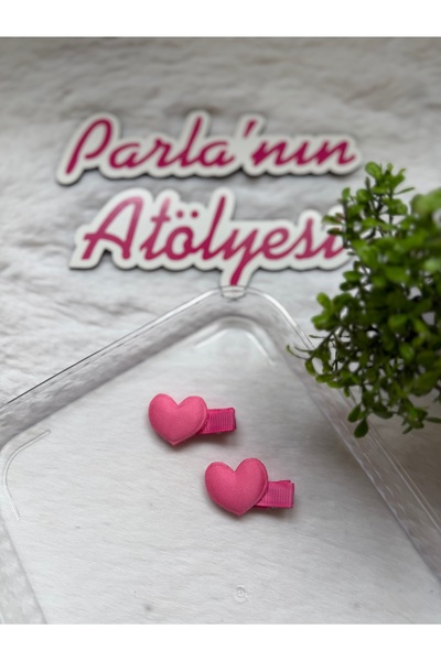SOFT 2-х сердечко-кліпса для дівчинки і дівчинки-немовляти Темно-рожева серде...