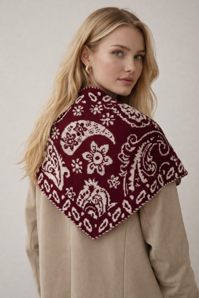 Şirin Giyim Aksesuar Eșarfă triunghiulară pentru umeri, roșu claret, pentru f...