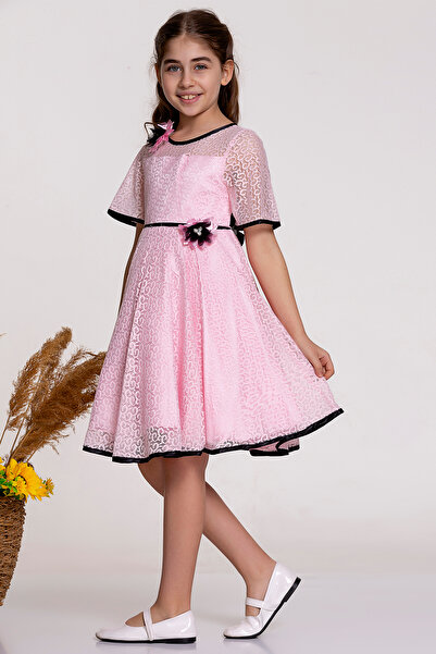 SÜSLÜ PİNK KİDS GIRL'S LACE DRESS