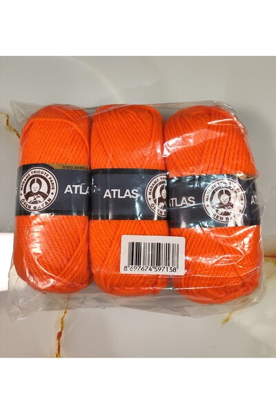 Ören Bayan ATLAS Neon Turuncu El Örgü İpi (3 Adet) - Renk: 147