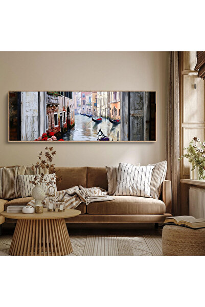 woodhomeworks Tek Parça Gerçek Ahşap Yatay Panorama Çerçeveli Tablo pencerede...