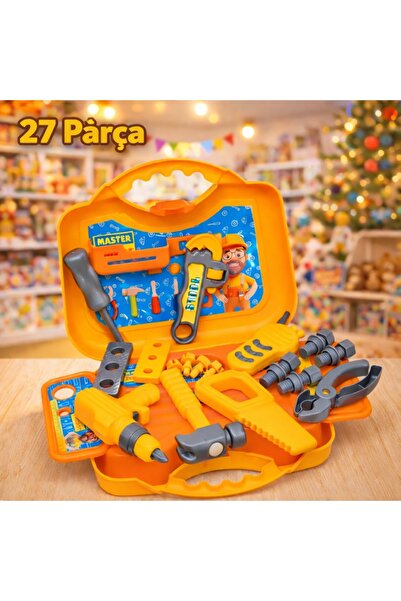 Retoys Oyuncak Eğitici Çantalı Matkaplı Tornavida Tamirci Seti 27 PARÇA