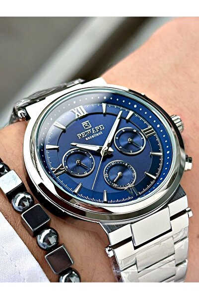 Reward Silver Color Functions Active Steel Band Original Men's Wristwatch + B...