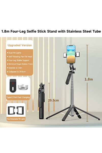 Prolite Orjinal Çift LED Işıklı Youtube Haber Konferans, Sunum,Eğitim Tripod ...
