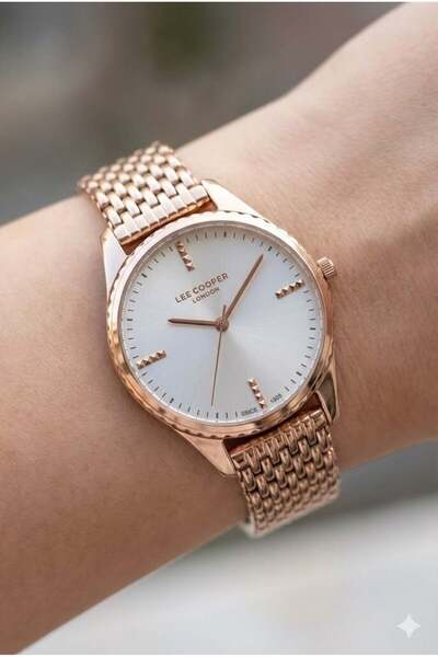 Lee Cooper Stylish Design Women's Wristwatch |   37 mm Rose Gold Steel Case, ...