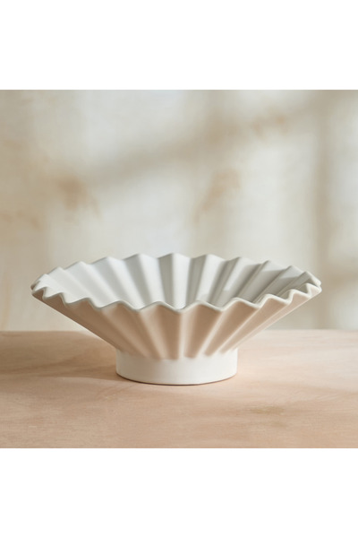 Home Box Monochrome Alora-Tilden Bouqet Design Ceramic Decorative Bowl - 24.5...