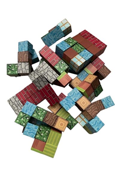 MINECRAFT Magnetic Construction Set, Minecraft-style, Cubes, Multicolor, 80 p...