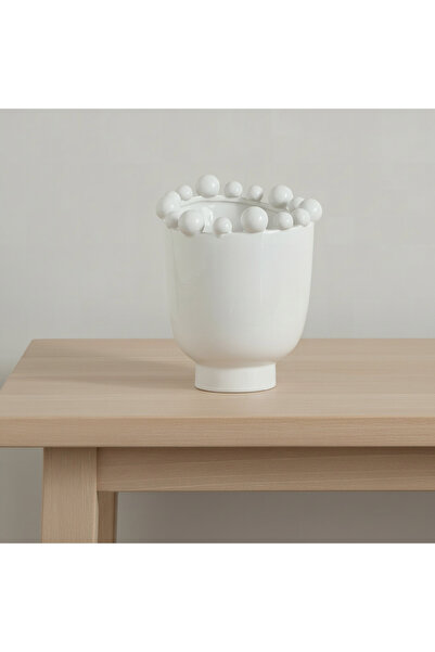 Generic Fresco Vila Decorative Ceramic Vase - 17.7x17x21.5 cm