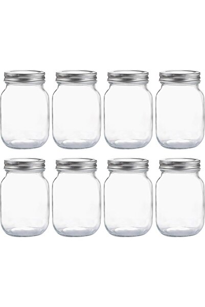 Generic Classic glass storage Jars with lid, 8 Pieces,BPA Free, 16 Ounce