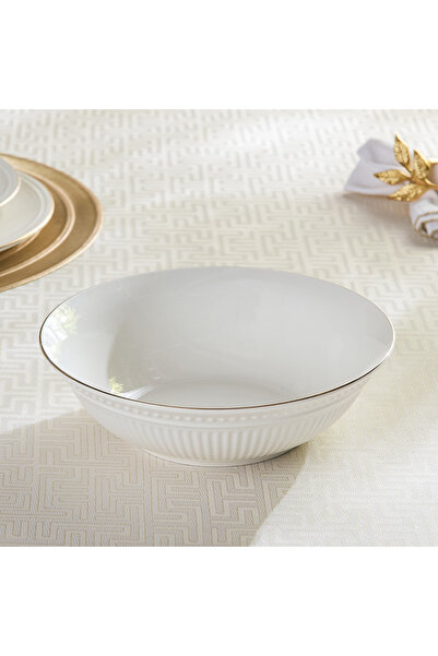 Home Box Embossed Line New Bone China Serving Bowl - 22.5 cm