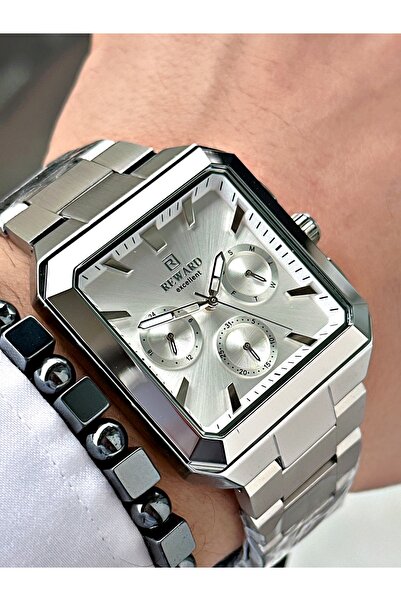 Reward Silver Color Square Function Classic Model Original Men's Wristwatch +...
