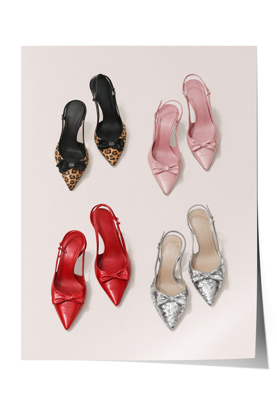 Zestia Αφίσα Leopard Pink Red και Glitter Fashion Art Salon Decor