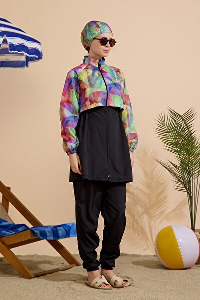 GAVLİA Women's Hijab Swimsuit 3-Piece Set - Full Coverage with Zipper..