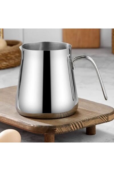 DAMMERUN 1300 ml Paslanmaz Çelik Cezve | Kulplu Büyük Boy Çelik Cezve 13 cm