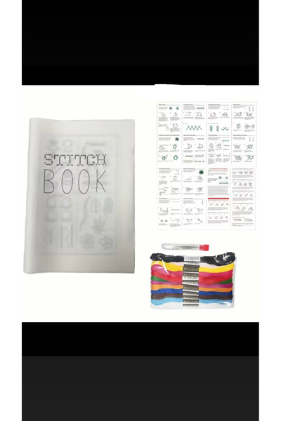 iğne izi Sewing Book - 18 Embroidery Needles, 12 Sewing Threads, 1 Sewing Boo...