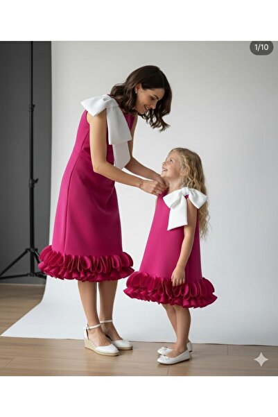 tunay moda Mother Daughter Dress