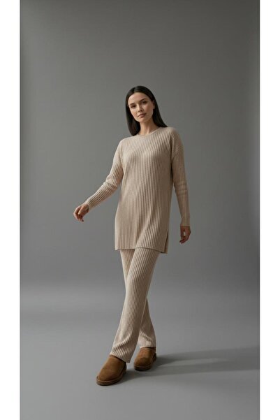 new ats Women's Knitwear Ribbed Knit Winter Double Set