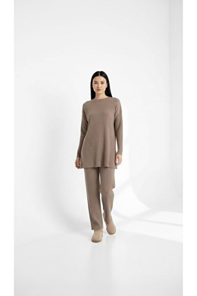 new ats Women's Knitwear Ribbed Knit Winter Double Set