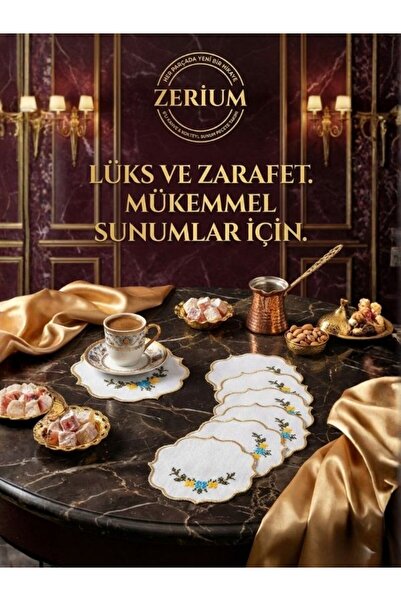 ZERİUM Seria Premium de șervețele pentru prezentare cu coroane florale, pentr...