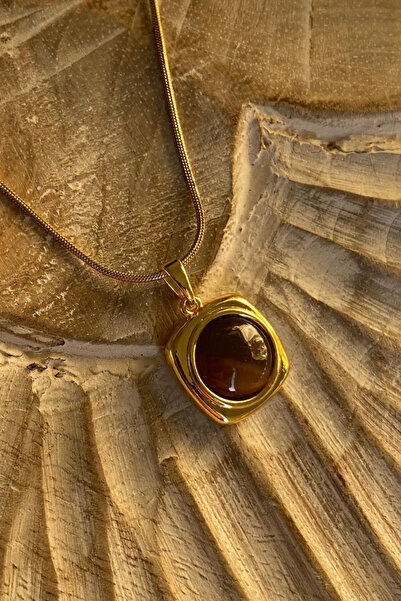 Brethils Mahogany Stone Coffee Steel Necklace Pinterest Model Tarnish Resista...