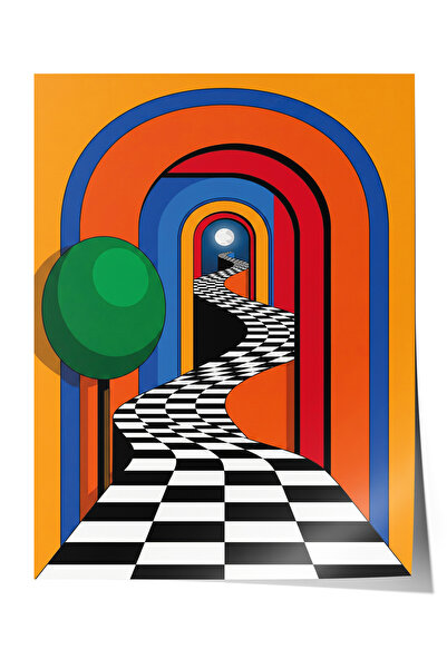 Zestia Poster Moon Gateway: Decor de hol în stil suprarealist