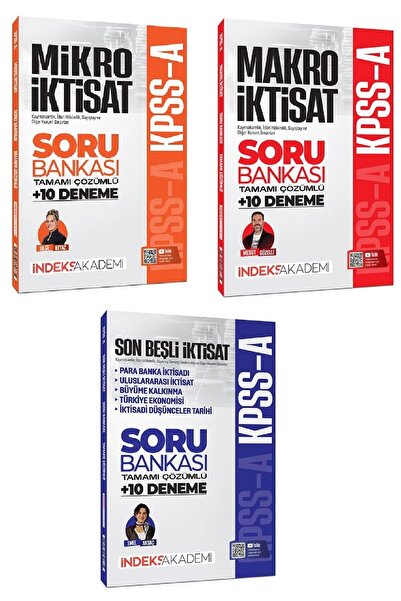 İndeks Akademi 2026 KPSS A Grubu Mikro + Makro + İktisat Son Beşli Soru Banka...