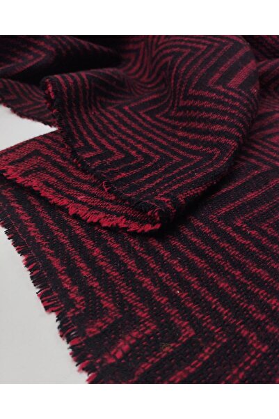 Kumaş Parça Black and Red Colored Cashew Gabardine Interwoven Fabric (Width 1...