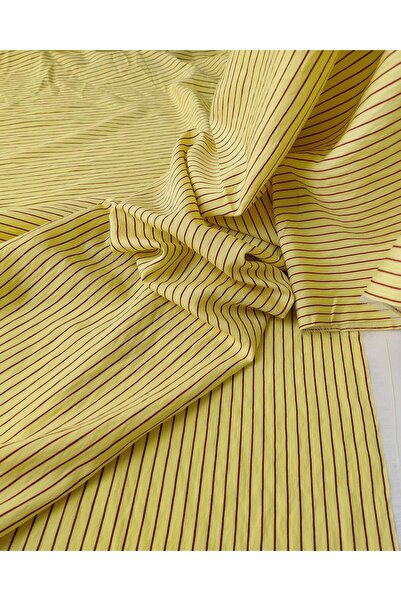 Kumaş Parça نسيج إيروبين باللونين الأصفر والعنابي العرض: 140 سم