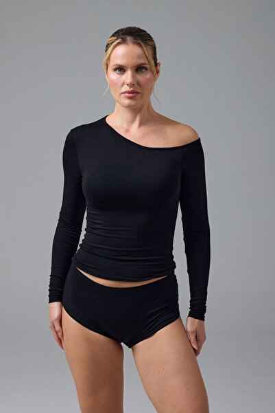 LE POLE SERENE - ASİMETRİK TEK OMUZ DETAY T-SHIRT