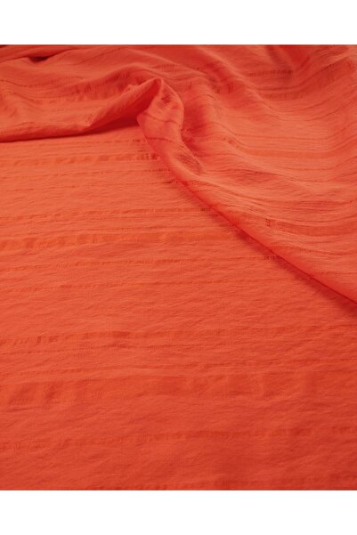 Kumaş Parça Viscose Synthetic Fabric in Pomegranate Flower Orange Color (Widt...