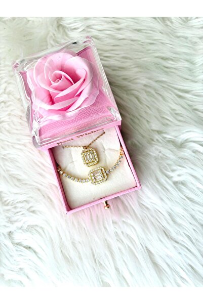 Lilyum Aksesuar Sevgililer Günü-Anneler/Doğum Günü Hediyesi Pembe Gül Kutulu ...