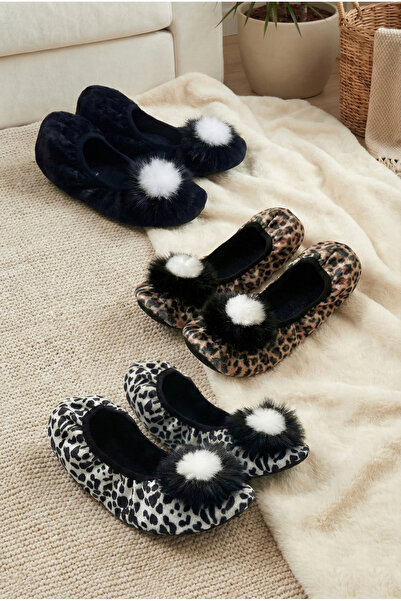 Mijja مجموعة من 3 قطع من أحذية البابيت المخملية، أحذية البابيت المنزلية ذات ش...