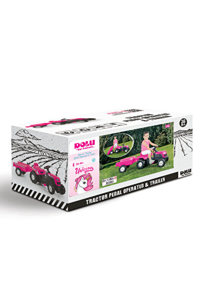 FeyzaDesign Römorklu Unicorn Pedallı Traktör, Çocuklar İçin Eğlenceli ve Güçl...