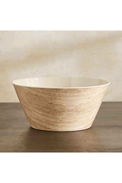 Home Box وعاء تقديم من حجر الترافرتين - 25 سم