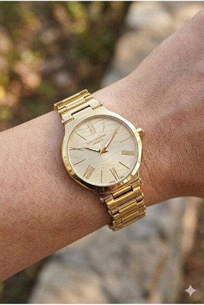 Lee Cooper Gold Color Women's Wristwatch |   30mm Gold Color Steel Case, Stee...