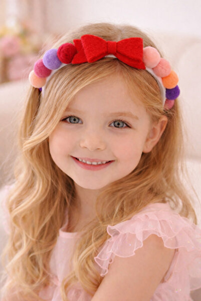 DOĞALYA Κοριτσίστικη βρεφική κορώνα με φιόγκο και πομπόν