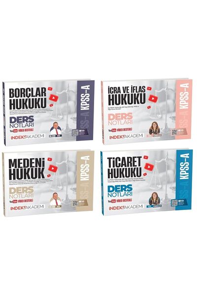 İndeks Akademi 2026 KPSS A Grubu Özel Hukuk Video Ders Notları 4 lü Set Yayın...