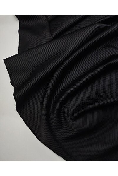 Kumaş Parça Țesătură asemănătoare tafta în culoarea neagră Lățime: 140 cm