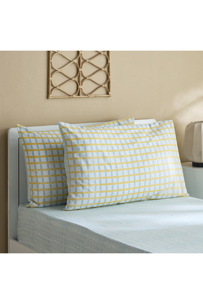 Home Box Tom Slumber 2-Piece Criss Cross Pillow Cover Set - 50x75 cm