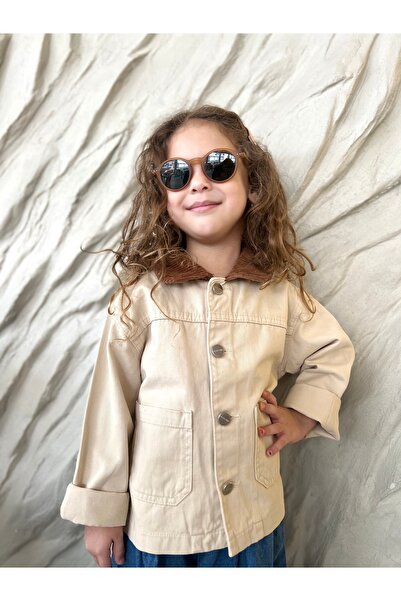 Padri Kids Unisex pamuklu krem ceket