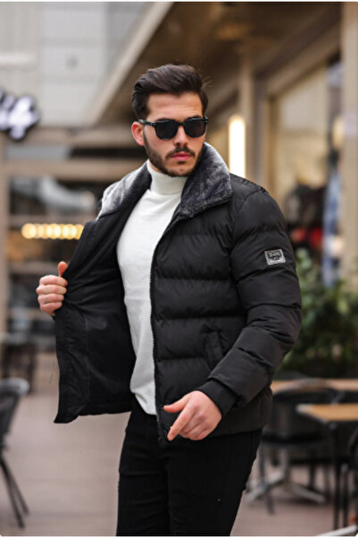 Rowsmen Waterproof Windproof Plush Fur Standing Collar Regular Fit Men's Puff...