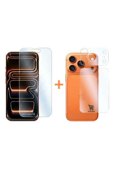ekransepeti İPHONE 17 PRO MAX UYUMLU 3'LÜ PAKET 9H NANO KIRILMAZ CAM EKRAN KO...