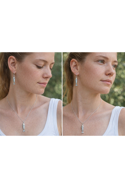 Boox99 Swing Jointed Swinging Fish Necklace and Earrings