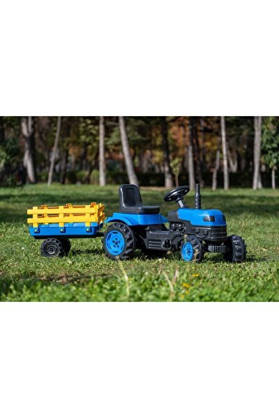 FeyzaDesign Çocuklar için Pedallı ve Römorklu Minik Traktör Eğlence Seti