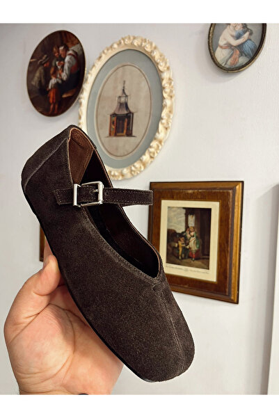 PABUCHANEM ACI KAHVE KARE KALIP HAKİKİ SÜET BABET