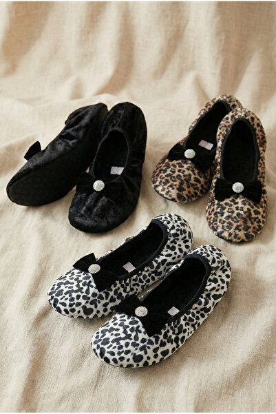 Mijja 3'lü Set Taşlı Kadife Fiyonklu Ev Babeti Günlük Hediye Çeyizlik Kaymaz ...