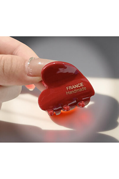 Xui Trend Marka Model (ysho) Akrilik Mini Kırmızı Renk Mandal Toka/ 2’li Toka...